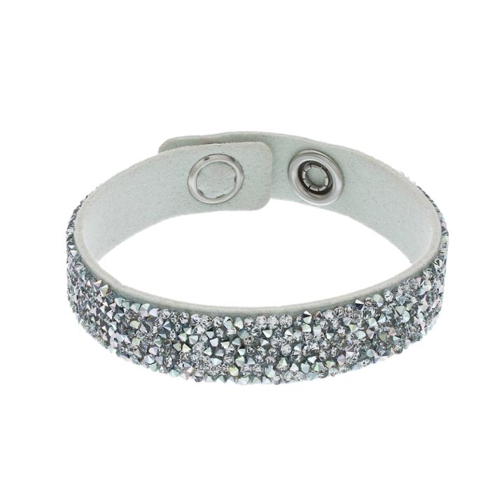 Simply Vera Vera Wang Gray Faux Leather Wrap Bracelet With Swarovski Crystals, Women's, Silver