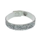Simply Vera Vera Wang Gray Faux Leather Wrap Bracelet With Swarovski Crystals, Women's, Silver