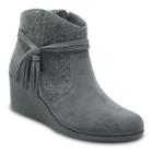 Crocs Leigh Tassel Women's Wedge Ankle Boots, Size: 7, Silver
