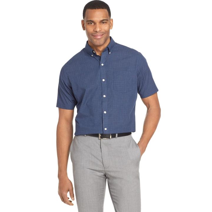 Men's Van Heusen Wrinkle-free Classic-fit Button-down Shirt, Size: Xl, Turquoise/blue (turq/aqua)