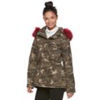 Madden Nyc Juniors' Faux-fur Trim Anorak Jacket, Teens, Size: Large, Dark Brown
