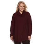 Plus Size Croft & Barrow&reg; Fringe Cowlneck Sweater, Women's, Size: 3xl, Royale