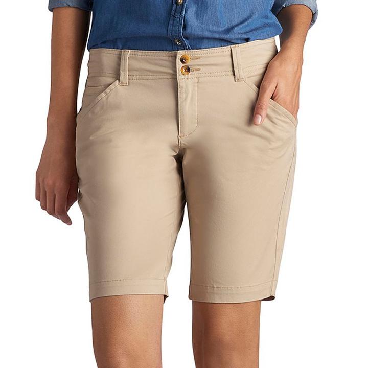 Women's Lee Essential Bermuda Shorts, Size: 6 Avg/reg, Lt Brown