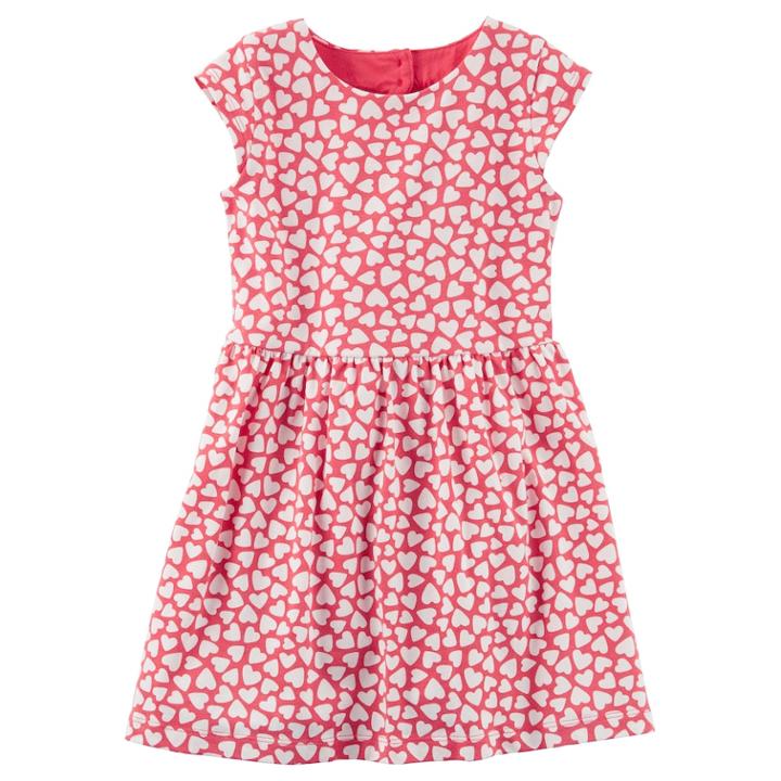 Girls 4-8 Carter's Heart Cutout Printed Dress, Size: 6-6x, Print