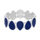 Blue Teardrop Cabochon Stretch Bracelet, Women's, Navy