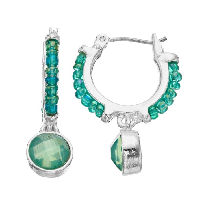 Napier Green Hoop Drop Earrings, Women's