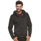 Men's Marc Anthony Slim-fit Mixed Media Hooded Bomber Jacket, Size: Medium, Black