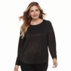 Plus Size Apt. 9&reg; Geometric Print Tee, Women's, Size: 4xl, Black
