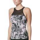 Women's Nike Printed High-neck Tankini Top, Size: Medium, Black