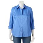 Plus Size Apt. 9&reg; Structured Essential Button-down Shirt, Women's, Size: 4xl, Blue (navy)