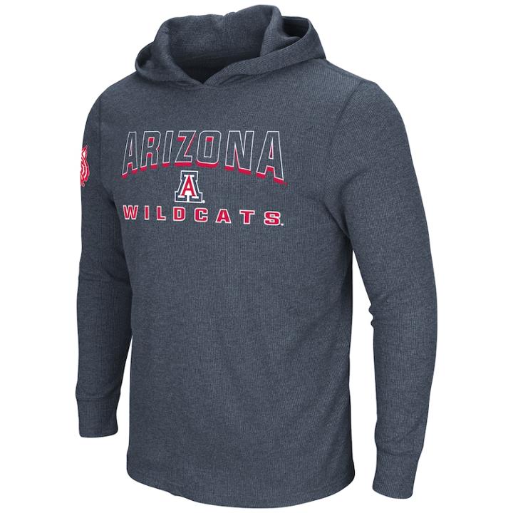 Men's Arizona Wildcats Thermal Hooded Tee, Size: Large, Dark Blue