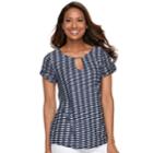 Women's Dana Buchman Textured Metal Accent Top, Size: Xl, Blue (navy)