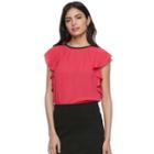 Women's Elle&trade; Print Flutter Top, Size: Xs, Med Red