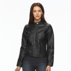 Women's Apt. 9&reg; Faux-leather Jacket, Size: Medium, Black