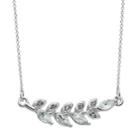 Lc Lauren Conrad Simulated Crystal Leaf Necklace, Women's, Silver