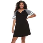 Juniors' Plus Size So&reg; Sporty Short Sleeve Dress, Teens, Size: 1xl, Black