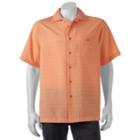Men's Haggar Classic-fit Microfiber Easy-care Button-down Shirt, Size: Large, Med Orange