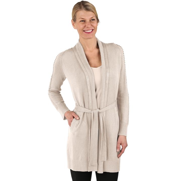 Women's Soybu Wander Belted Cardigan, Size: Xl, White