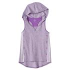 Girls 7-16 & Plus Size So&reg; Hooded Tank Top With Removable Built-in Bra, Girl's, Size: 18 1/2, Med Purple