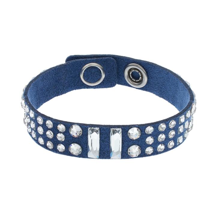 Simply Vera Vera Wang Blue Faux Leather Wrap Bracelet With Swarovski Crystals, Women's, Silver