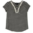 Girls 7-16 Iz Amy Byer Short Sleeve Lace-up Swing Tee, Size: Xl, Grey