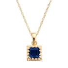 Tiara 14k Gold Over Silver Lab-created Sapphire Pendant, Women's, Size: 18, Blue
