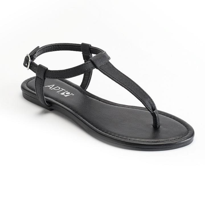 Apt. 9&reg; Women's Kiki Silhouette Thong Sandals, Size: Large, Black