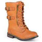 Journee Collection Cedes Women's Combat Boots, Girl's, Size: 8, Brown
