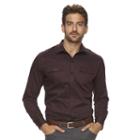 Men's Marc Anthony Slim-fit Military Stretch Button-down Shirt, Size: Large, Dark Red