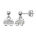 Dayna U Mississippi State Bulldogs Sterling Silver Drop Earrings, Women's, Grey