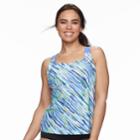 Plus Size Zeroxposur Striped Racerback Tankini Top, Women's, Size: 22 W, Med Blue