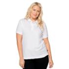 Juniors' Plus Size Lee Uniforms Stretch Polo, Girl's, Size: 3xl, White