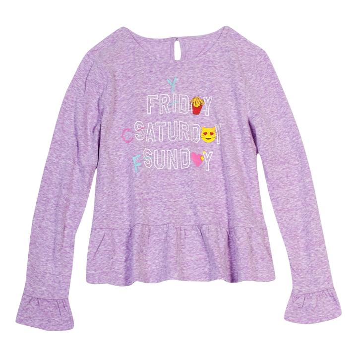 Girls 7-16 & Plus Size Harper & Elliott Peplum Graphic Tee, Size: Medium, Brt Purple