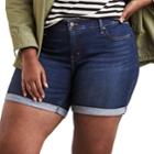Plus Size Levi's Cuffed Denim Shorts, Women's, Size: 16 W, Dark Blue