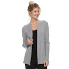 Women's Dana Buchman Ribbed Open-front Cardigan, Size: Xs, Grey Other