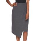 Women's Apt. 9&reg; Asymmetrical Faux-wrap Skirt, Size: Xs, Black