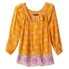 Girls 7-16 & Plus Size Mudd&reg; 3/4-length Cold Shoulder Peasant Top, Size: 16, Brt Orange