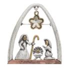 Tri Tone Antiqued Nativity Scene Pin, Women's, Multicolor