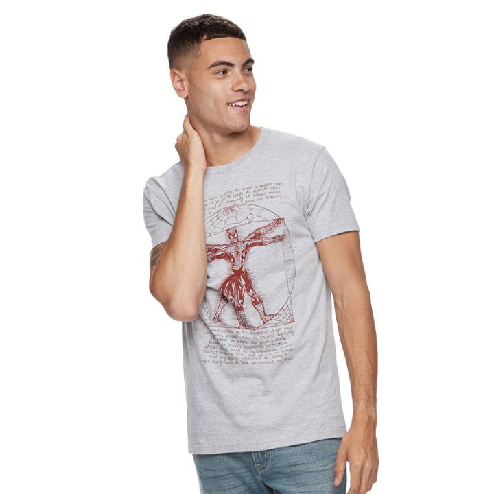 Men's Marvel Spider-man Vitruvian Tee, Size: Xxl, Grey Other