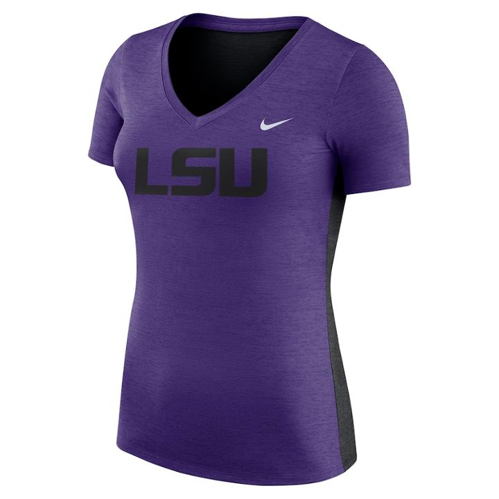 Women's Nike Lsu Tigers Dri-fit Touch Tee, Size: Large, Purple