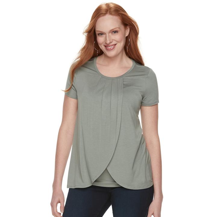 Maternity A:glow Tulip Hem Nursing Tee, Women's, Size: M-mat, Med Grey