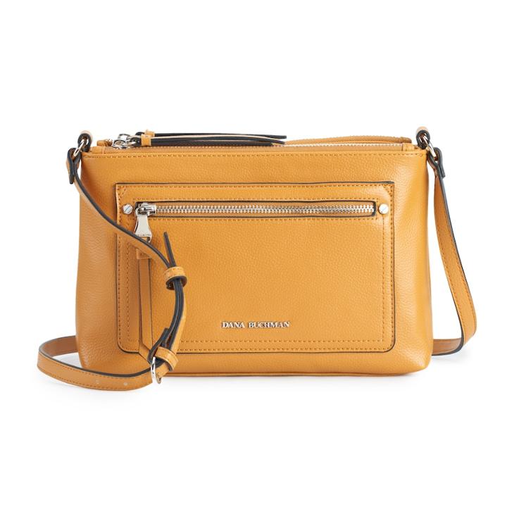 Dana Buchman Curlew Double Entry Crossbody Bag, Women's, Lt Yellow