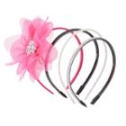 Girls 4-16 4-pk. Floral & Glitter Headbands, Dark Pink