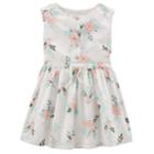 Girls 4-8 Carter's Floral Button Front Dress, Size: 8, White