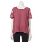Juniors' Liberty Love Lace Scallop-trim Tee, Girl's, Size: Small, Brt Pink
