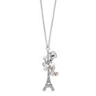 Mudd&reg; Long Eiffel Tower, Heart & Bow Charm Necklace, Women's, Size: 32, Multicolor