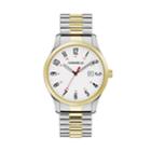 Caravelle Men's Easy Reader Two Tone Stainless Steel Expansion Watch - 45b147, Size: Large, Multicolor