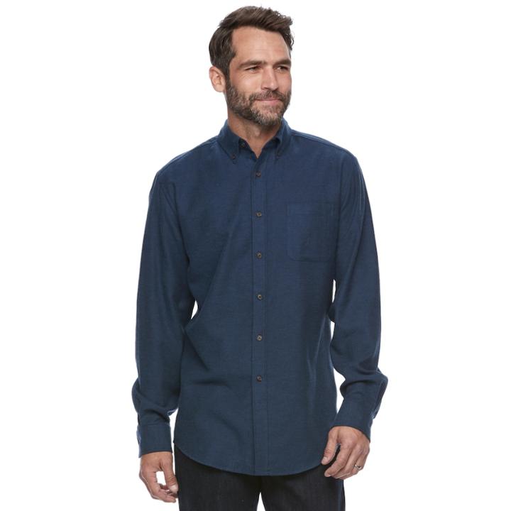 Big & Tall Croft & Barrow&reg; True Comfort Plaid Classic-fit Flannel Button-down Shirt, Men's, Size: Small, Blue