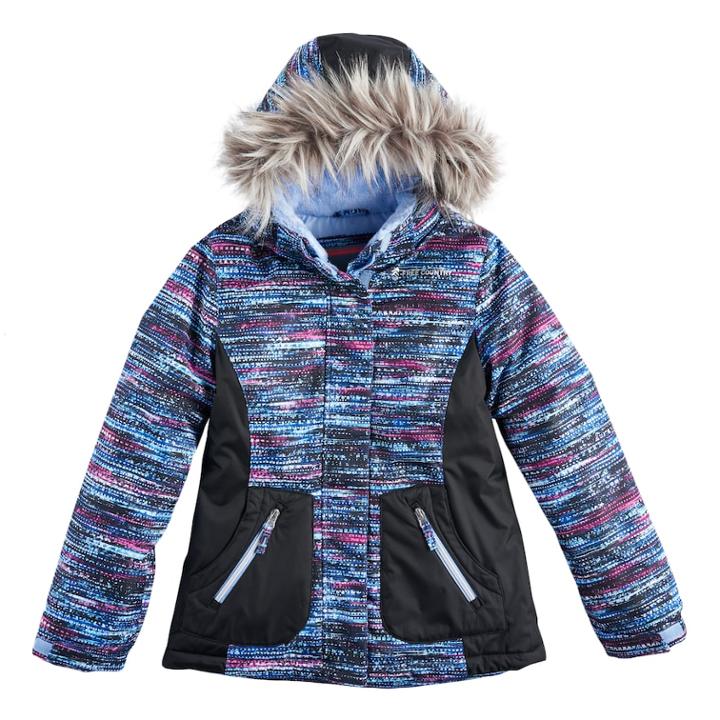 Girls 4-16 Free Country Digital Dash Heavyweight Jacket, Size: 7-8, Blue Other