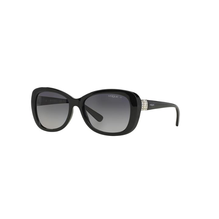 Vogue Vo2943s 55mm Timeless Butterfly Gradient Polarized Sunglasses With Swarovski Elements, Women's, Black